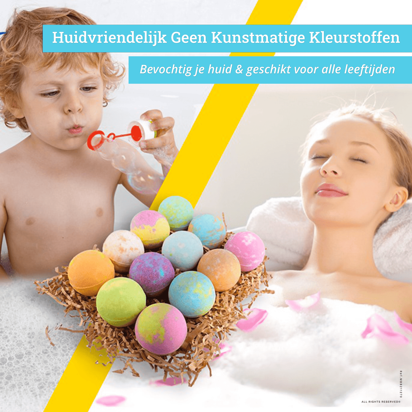 Magic Bath Bombs - Luxury Creation - Vegan Natural Organic 12 pieces