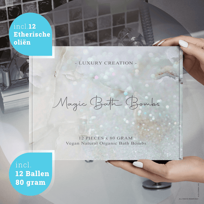Magic Bath Bombs - Luxury Creation - Vegan Natural Organic 12 pieces